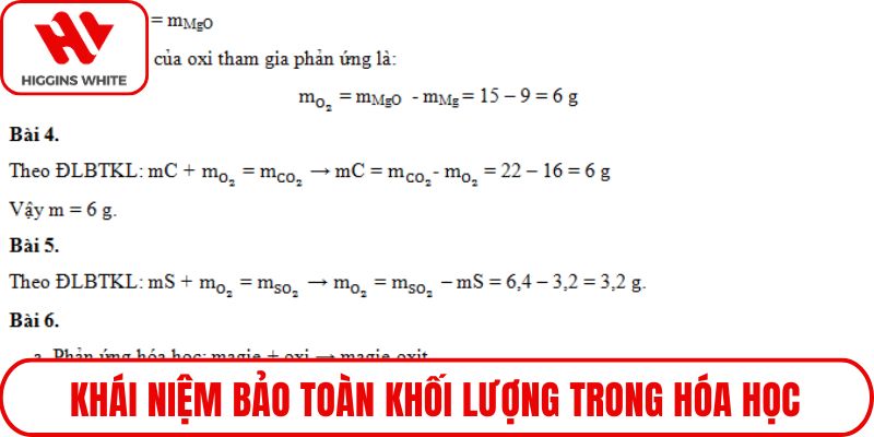 Khái niệm bảo toàn khối lượng trong hóa học